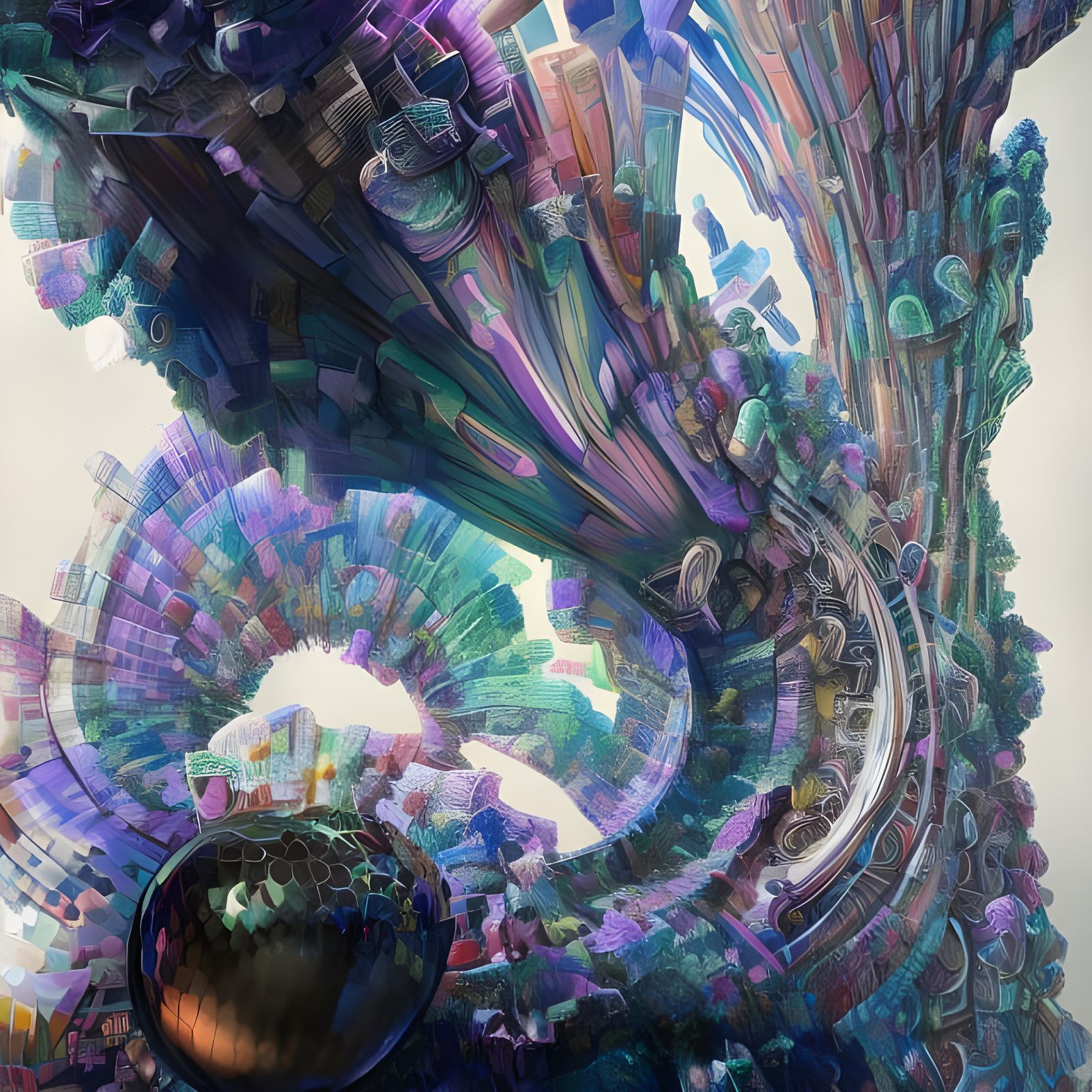 Intricate Geometric Fractal Tree in Hyperreal Detail