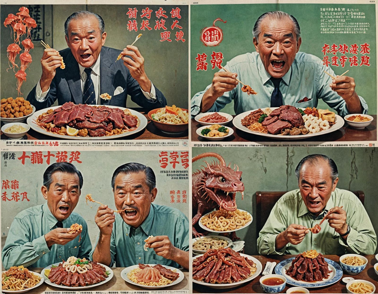 Vintage Hong Kong Food Advert: Man Eating Rat