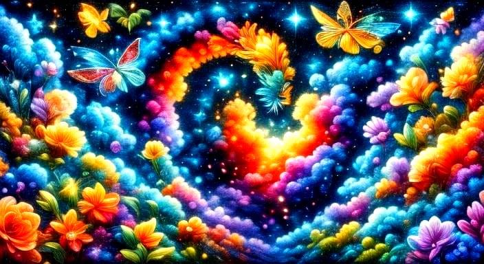 Scintillating Pointillism Sewing with Flowers and Stars