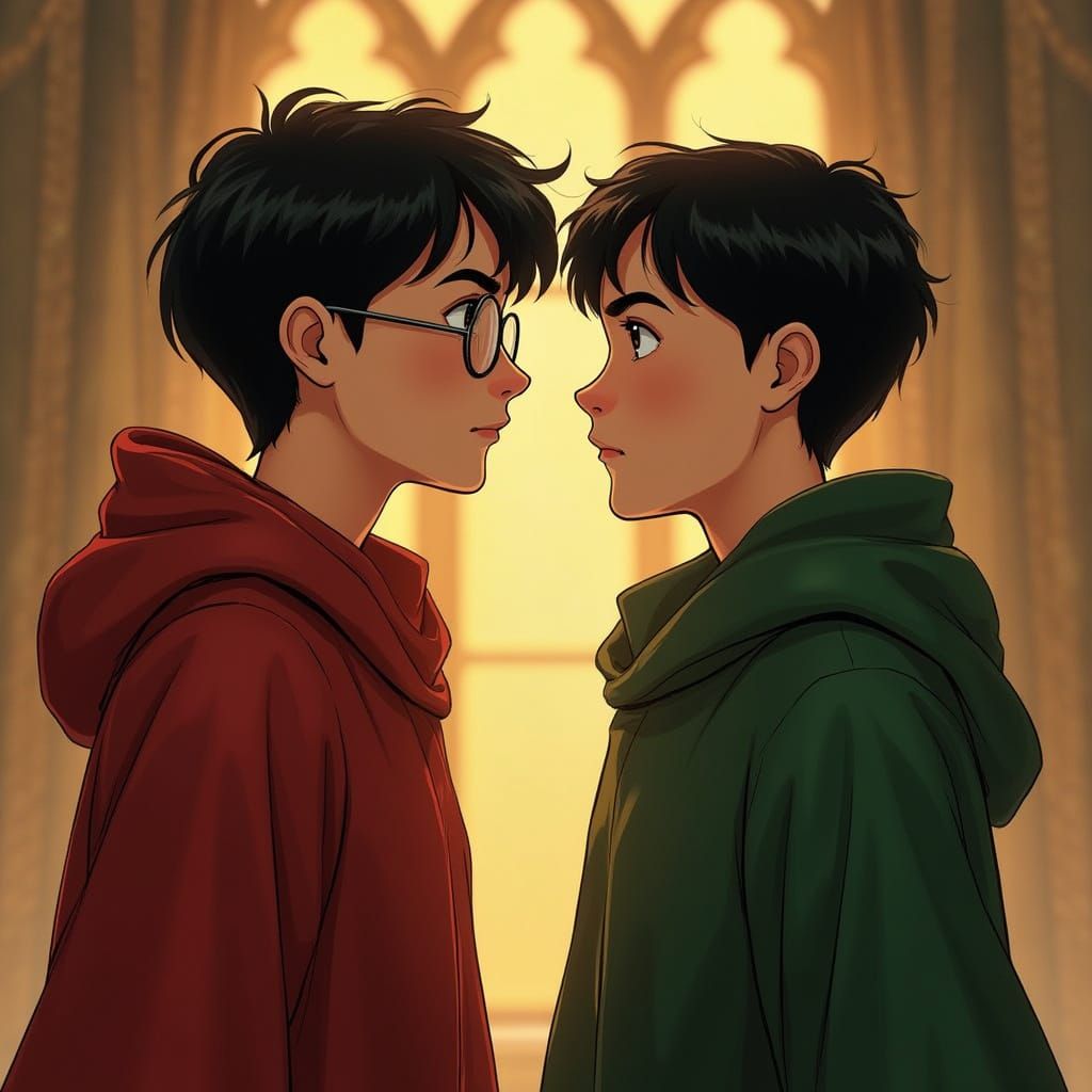 Harry Potter and Theodore Nott in Art Nouveau Style