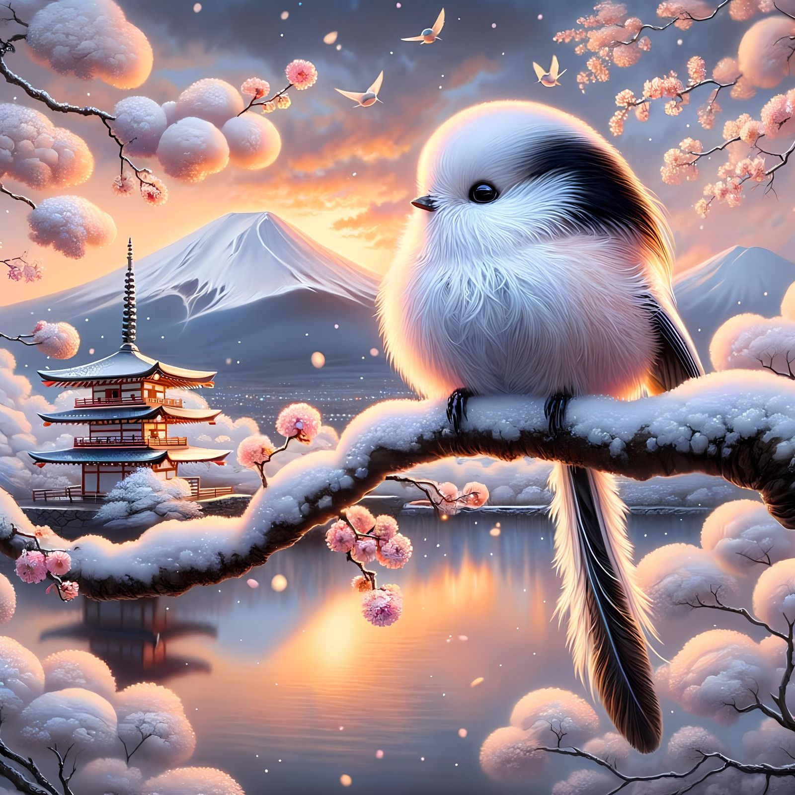 Japanese Shima Enaga Winter Bird 🉐🌸❄️