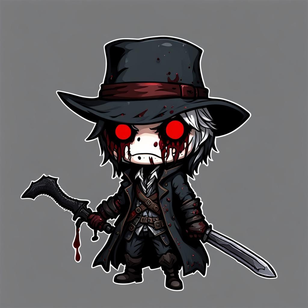 Chibi Bloodborne Hunter in the Dark