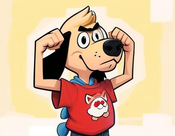 Cartoon Underdog with Pop Art Influence
