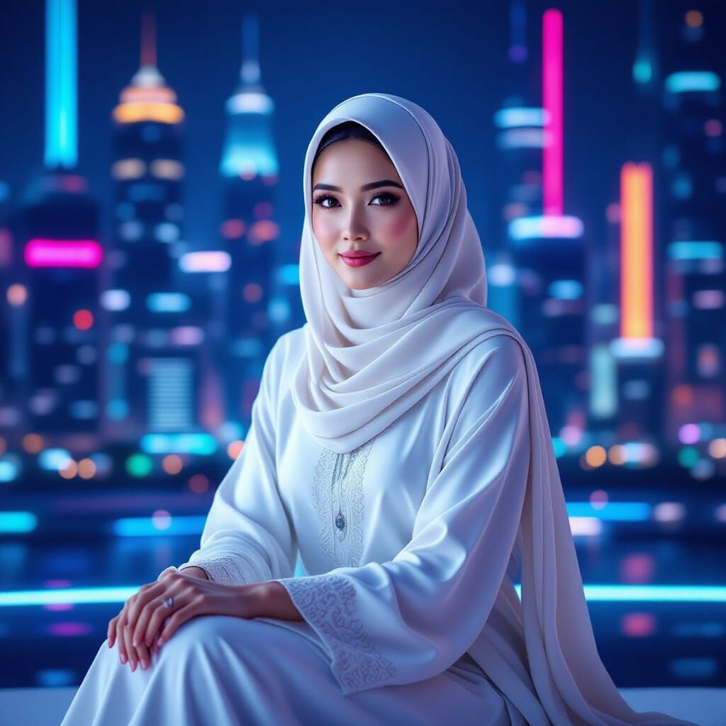 Futuristic Malaysian Woman in Meta Zolo Realism Style