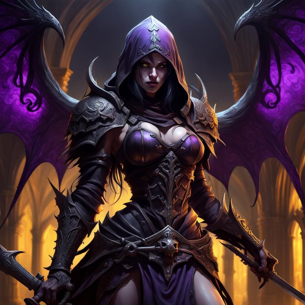 Gothic Female Warrior Reaper in Dark Fantasy Concept Art