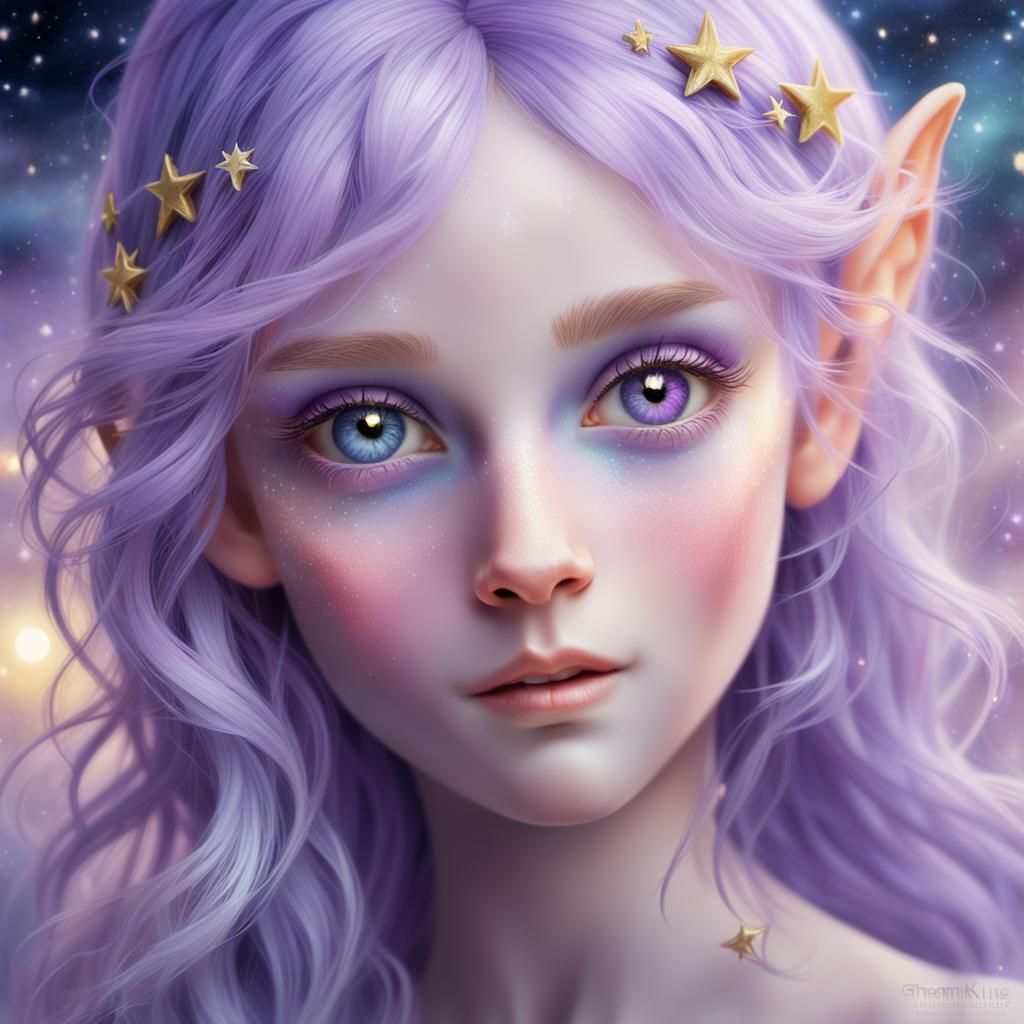 Ethereal Elf Portrait in Dreamy Pastel Hues