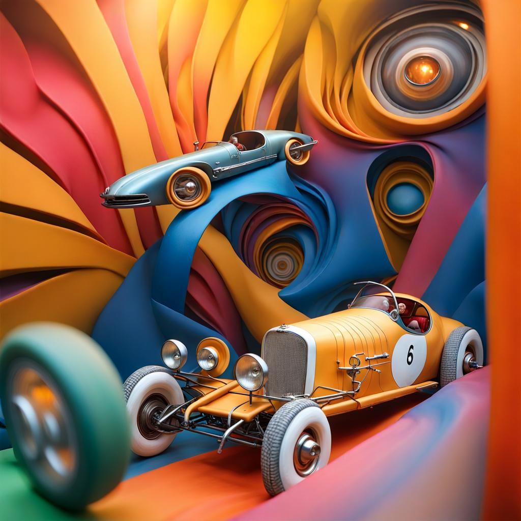 Magical Surreal Racing Cars in Biological Style