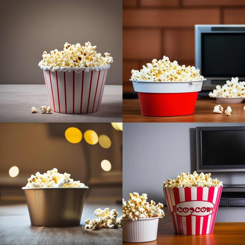 Hot Popcorn Bucket in Natural Lighting: Professional Photo