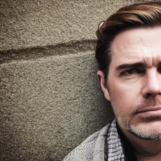 Troubled Man Portrait in Professional Photography Style