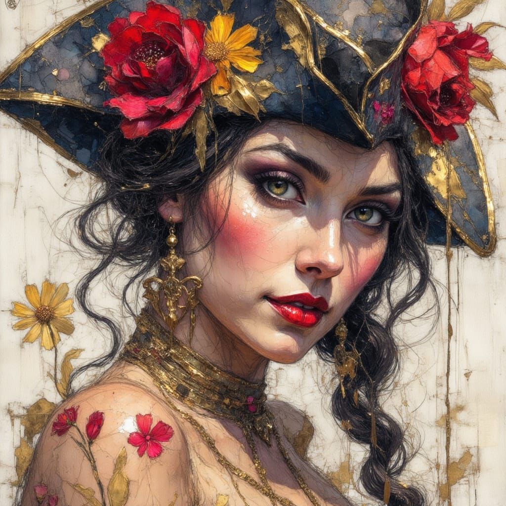 Close-Up Pirate Portrait in Vibrant Summer Colors
