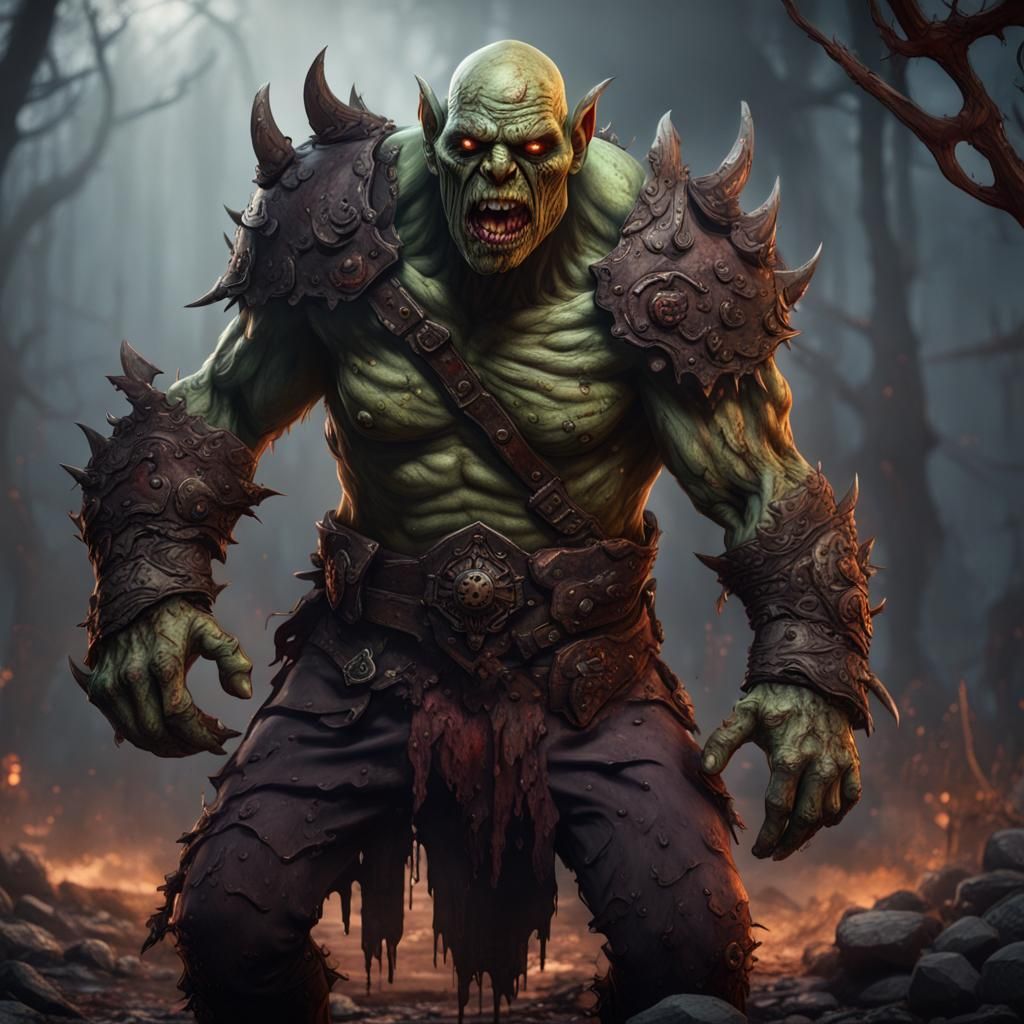 Detailed Zombie Orc Matte Painting