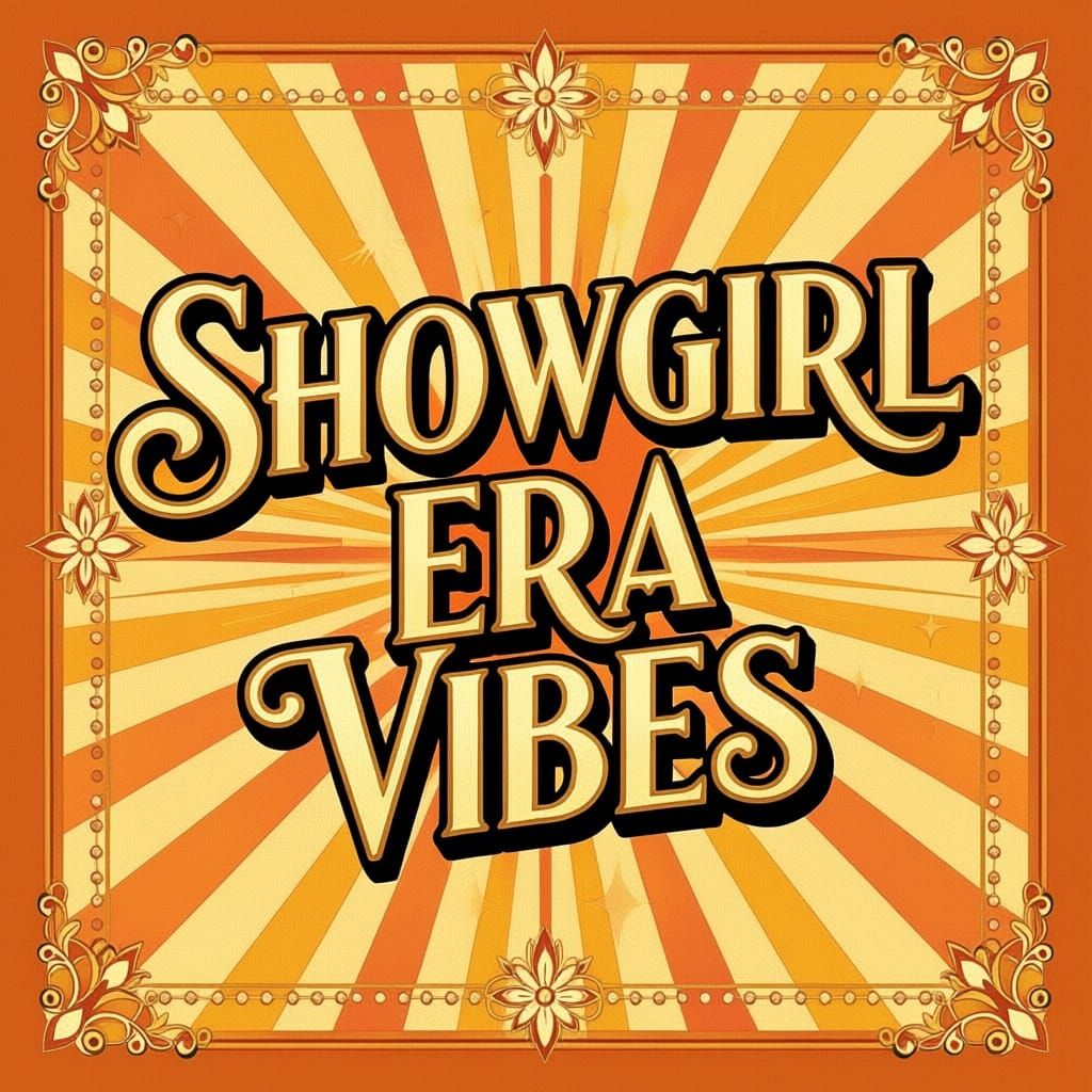 Showgirl Era Vibes Logo in Art Deco Style