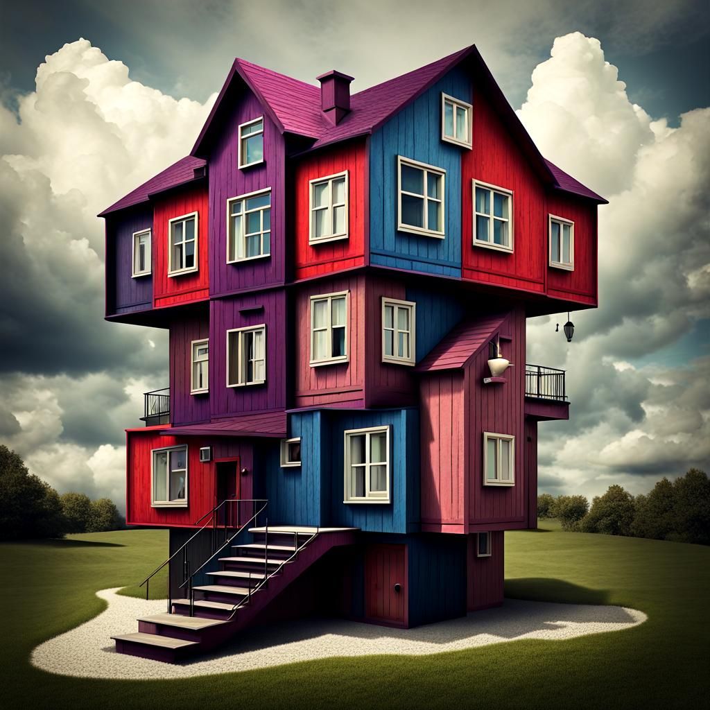 Surreal House Built from the Word Love