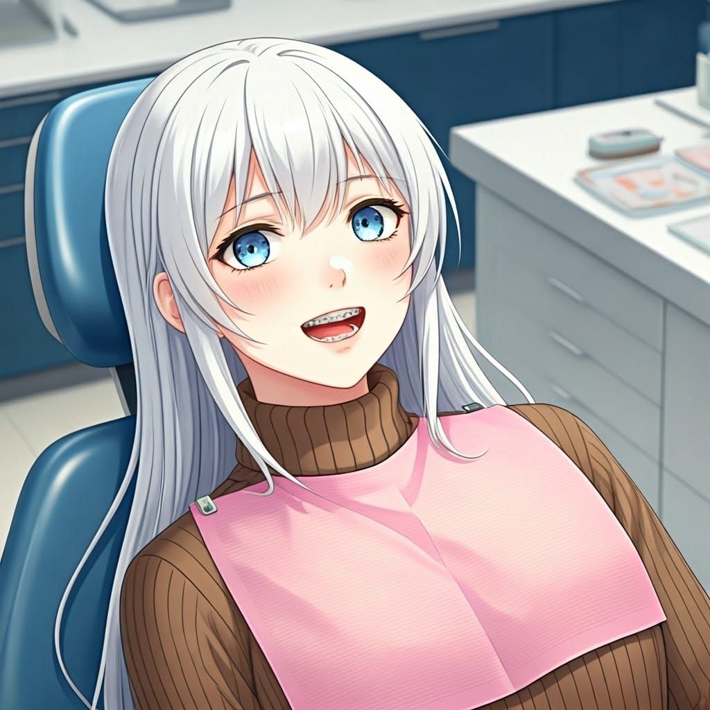 Anime Style Dentist Visit with Braces