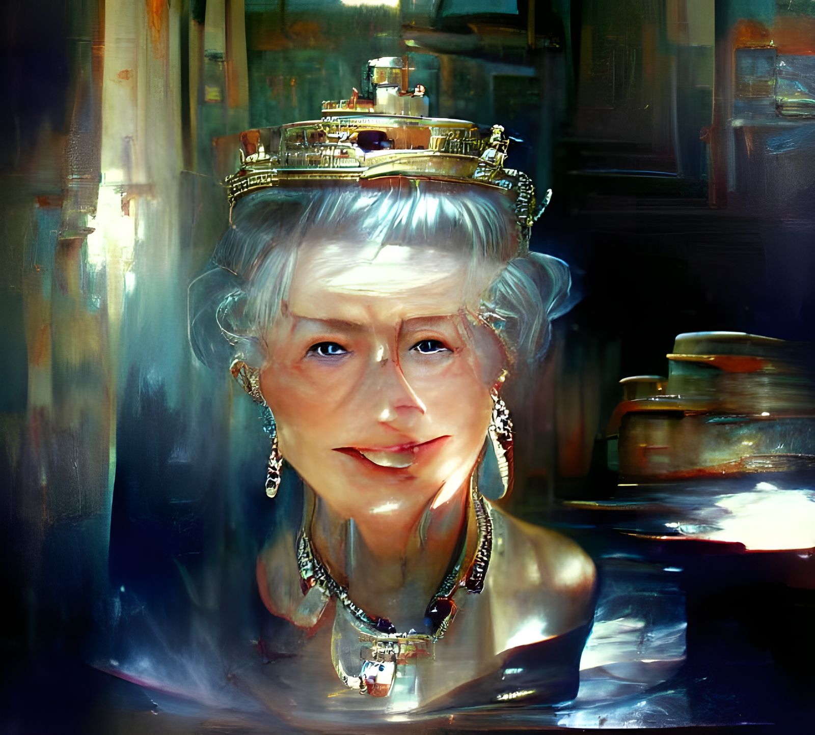 Classic Oil Painting Portrait of The Queen