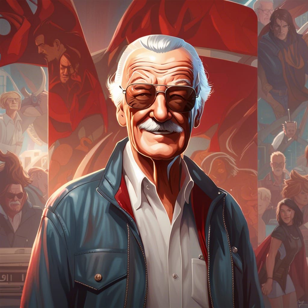 Stan Lee Portrait, Digital Art Illustration