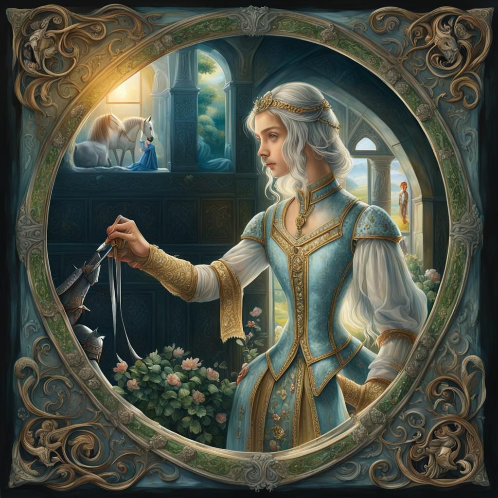 Hyperrealistic Elf Knight Seduces Beauty in Castle