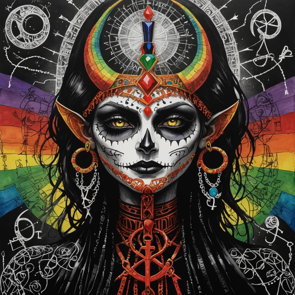 Lilth, demon queen,  Gothic  female Death Wearing  Ankh neck...