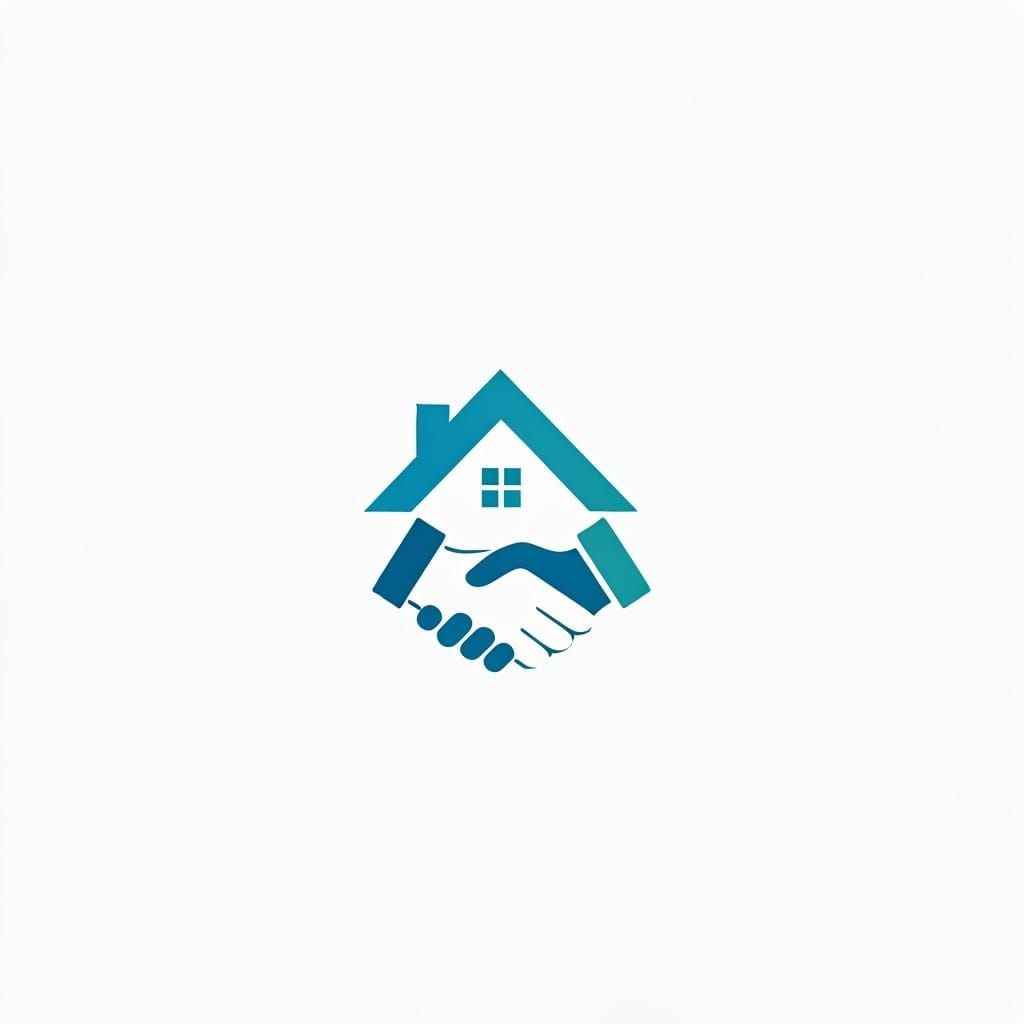 Modern No Brokerage Fees Logo with Minimalist House Icon