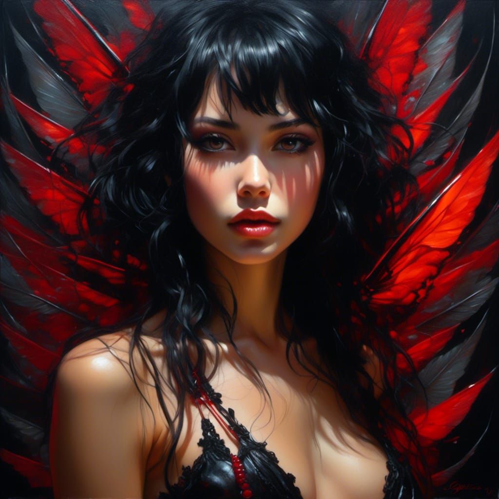 Gothic Noir Portrait of a Pretty Woman