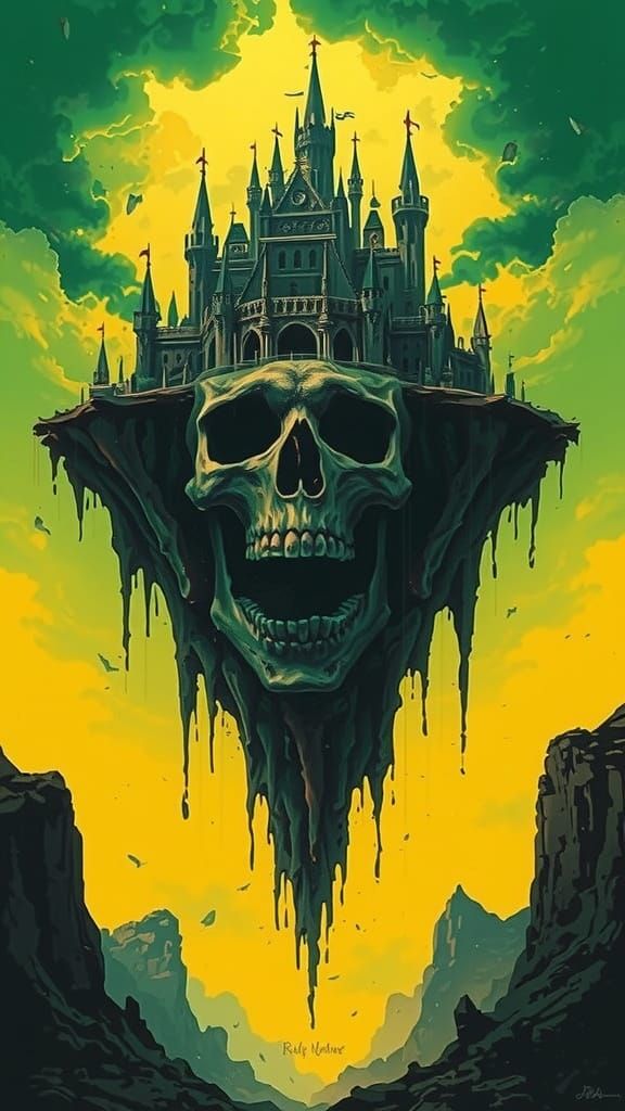 Colossal Bone Castle in Occult Hyperpop Style