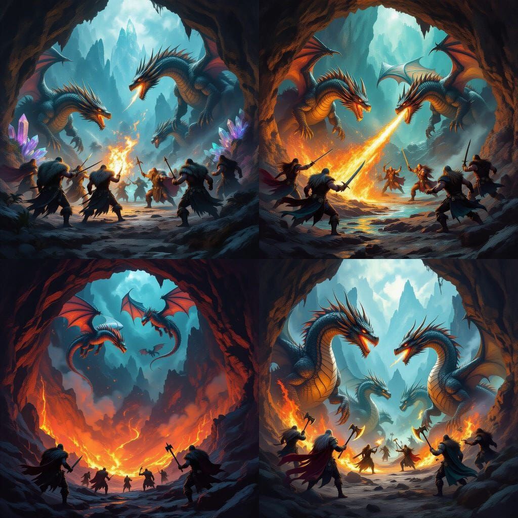 Viking Battle in Underground Dragon Lair