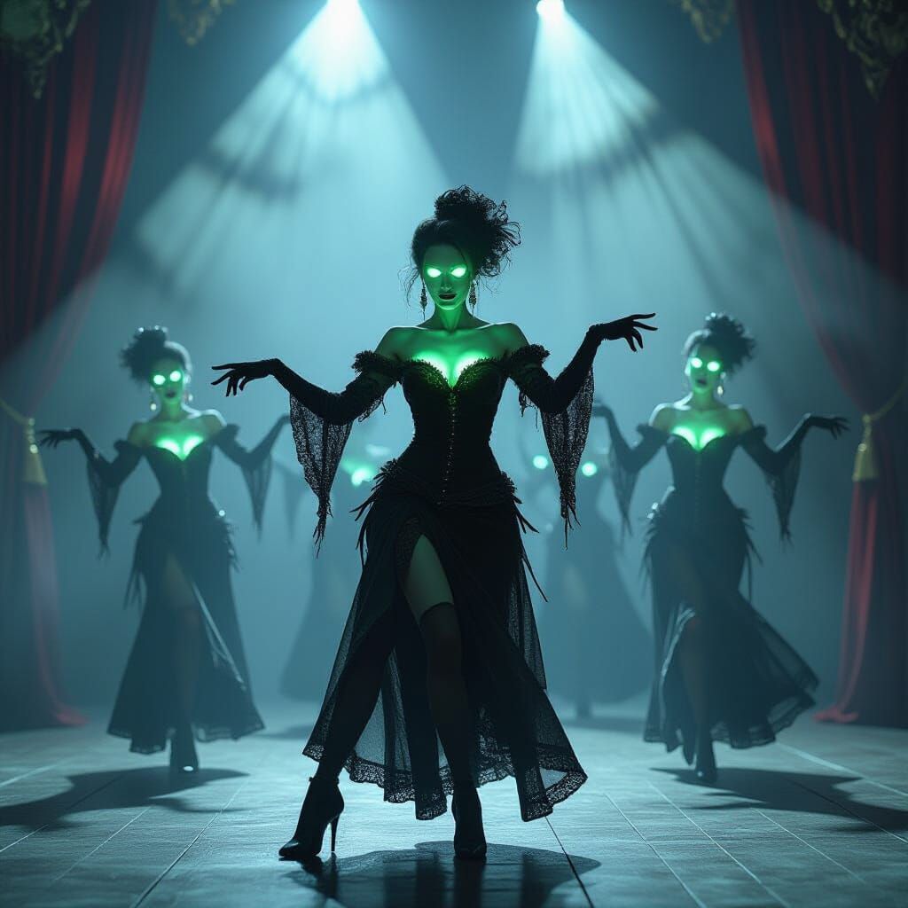 Undead Dancers in Eerie Vintage Theatre
