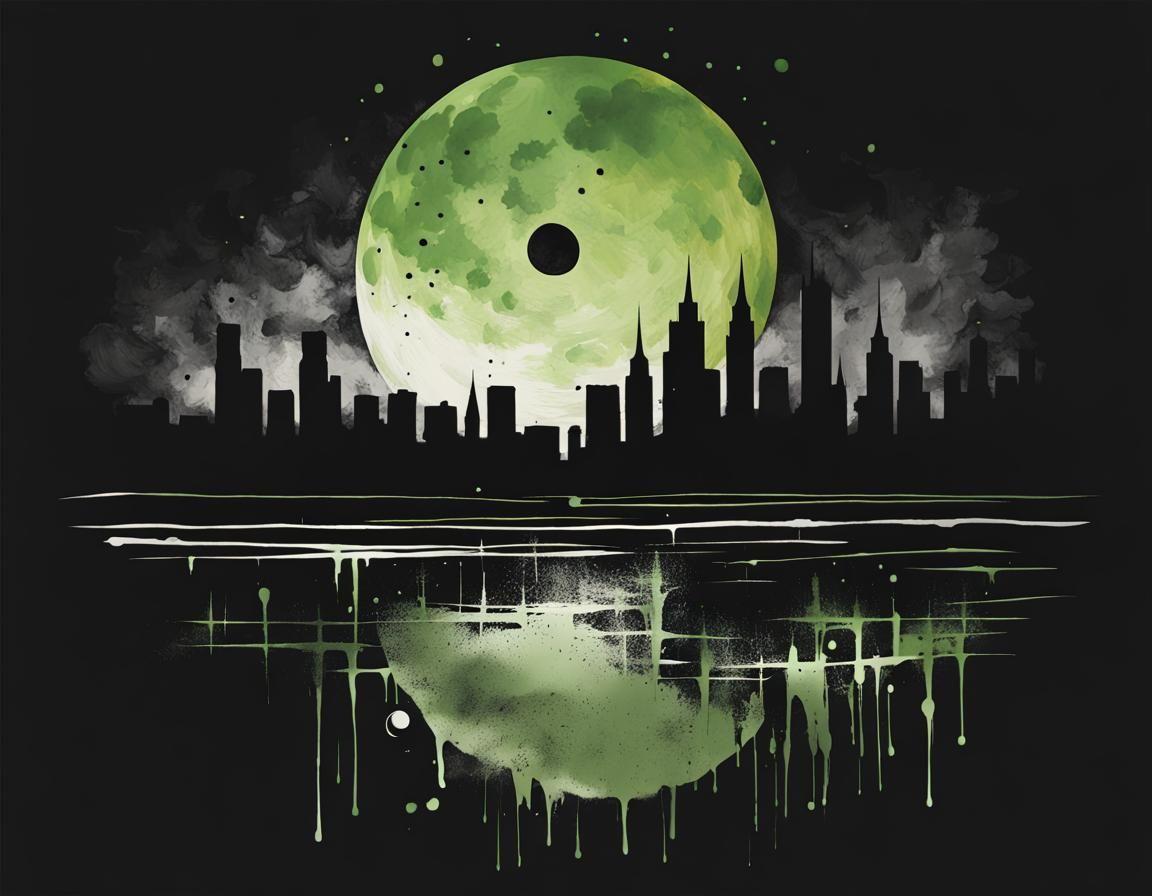 Halloween Skyline in Minimalist Vector Art Style