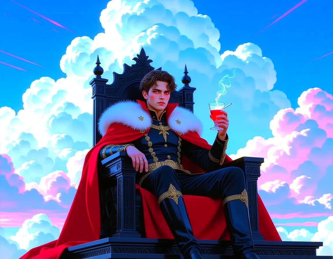 Young Prince on Sky Throne with Arcus Cloud