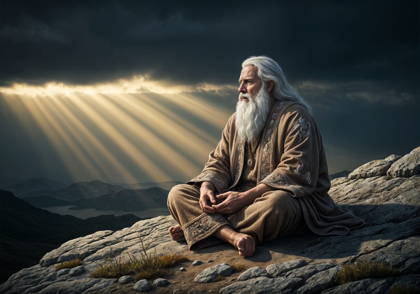 Embroidered Hermit Card with Intricate Detail