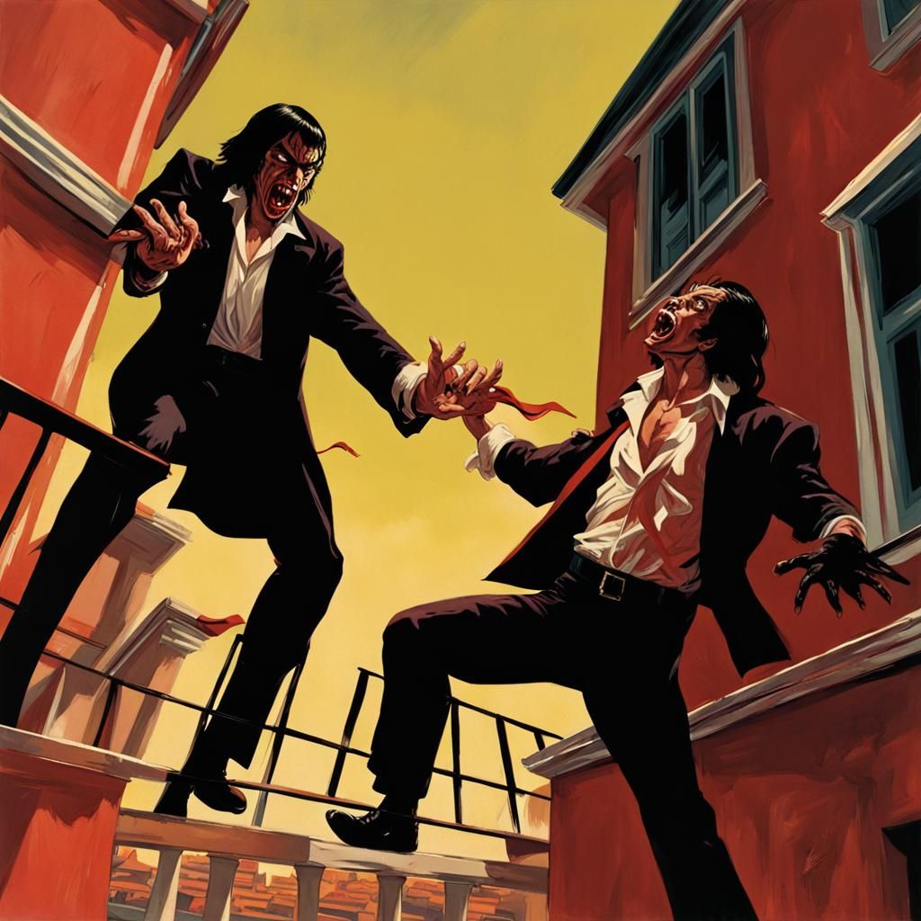 Demon Versus Vampire: Pulp Fiction Balcony Battle