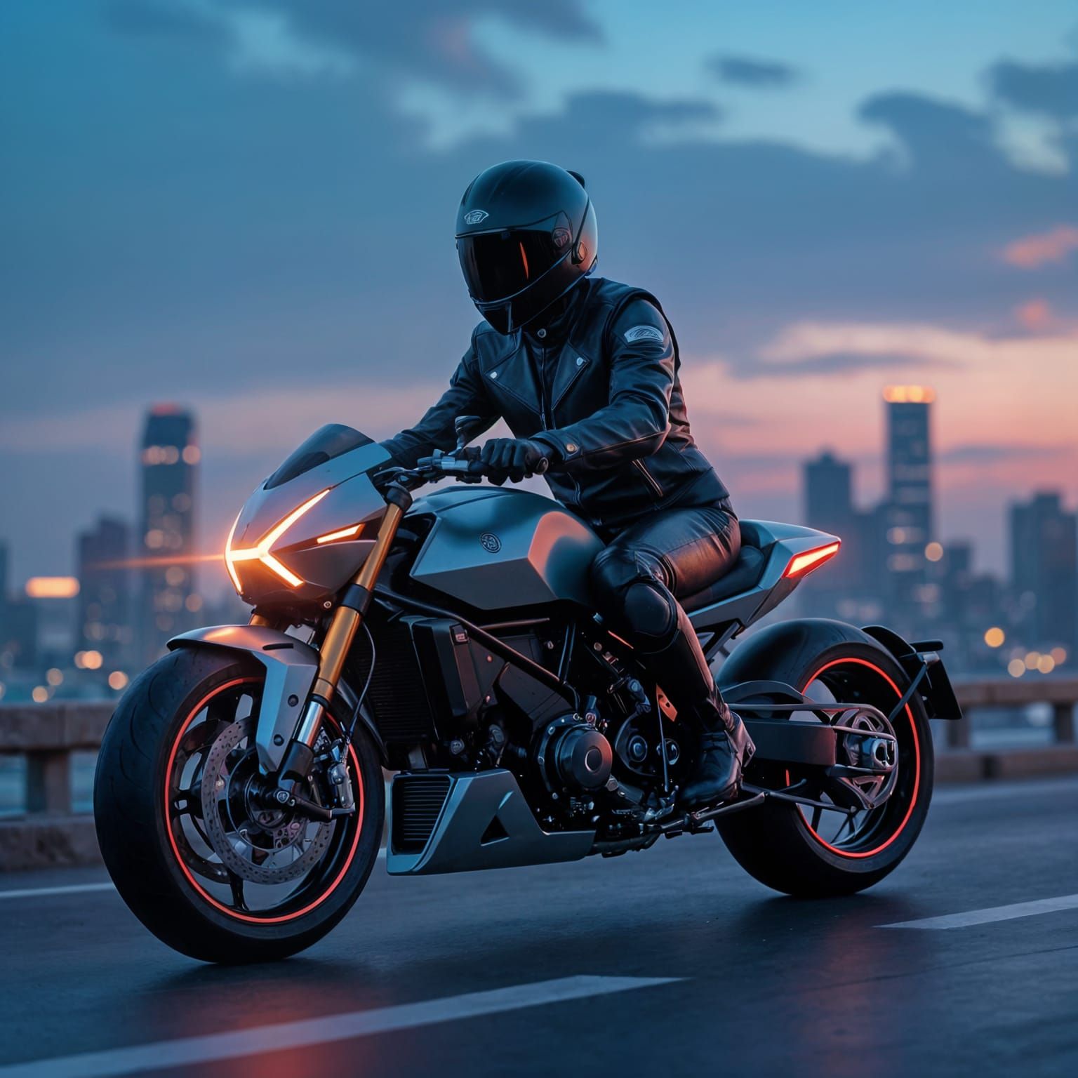 CIA Agent on Futuristic Motorcycle