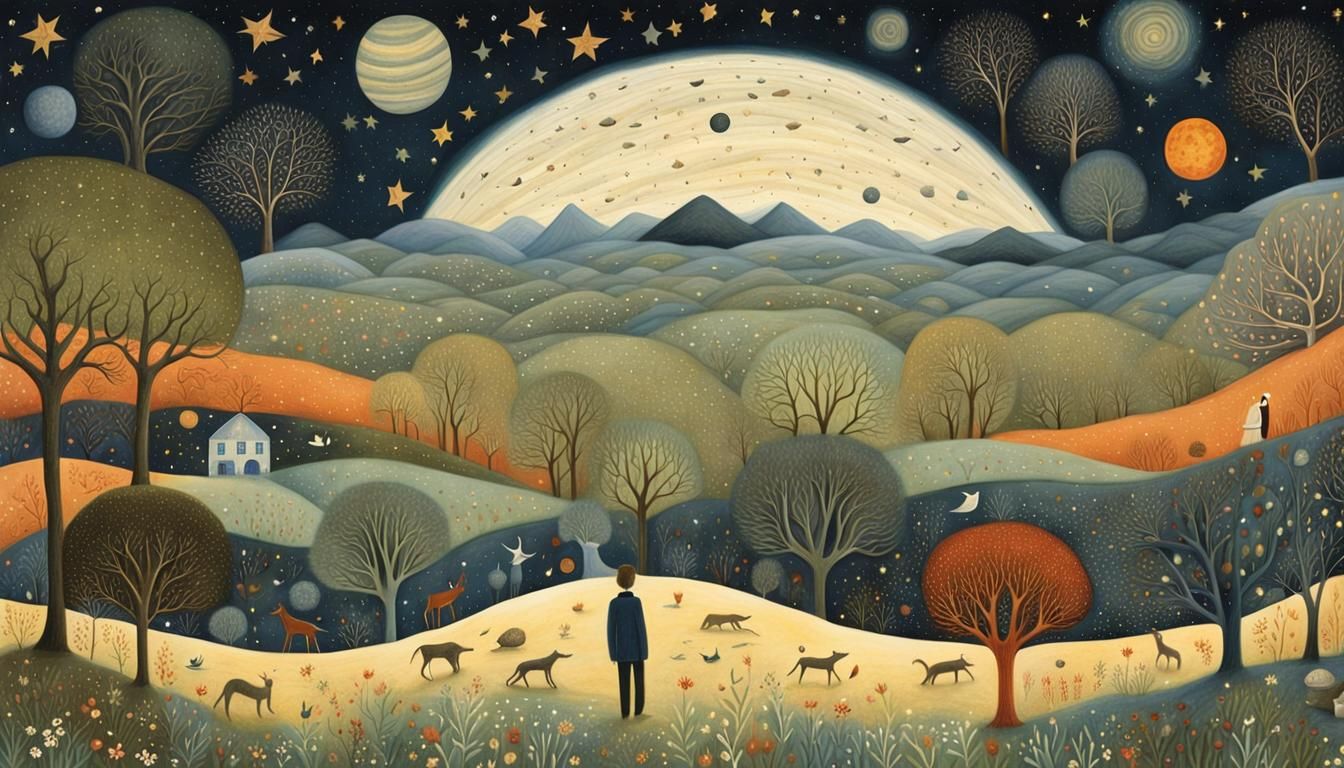 Dreamy Whimsical Illustration: Infinite Consciousness in Nat...