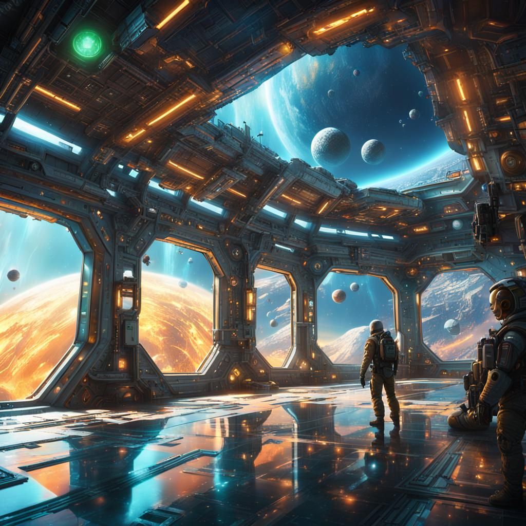 Futuristic Alien Space Station Concept Art