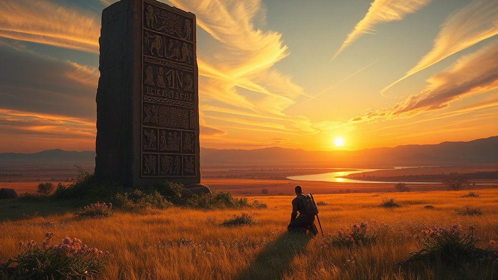 Ancient Monolith in Windswept Plain: Hyperrealistic Concept ...