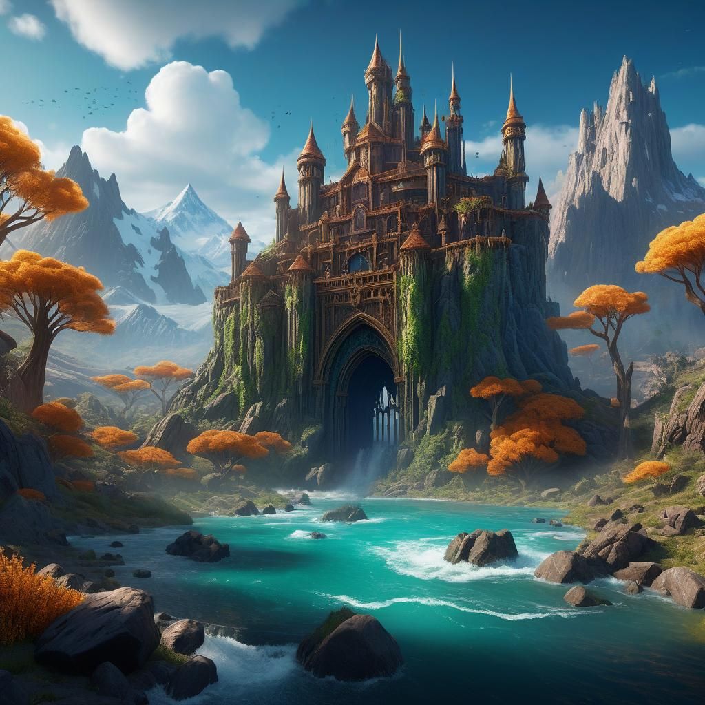 Fantastical California Matte Painting in Deep Color