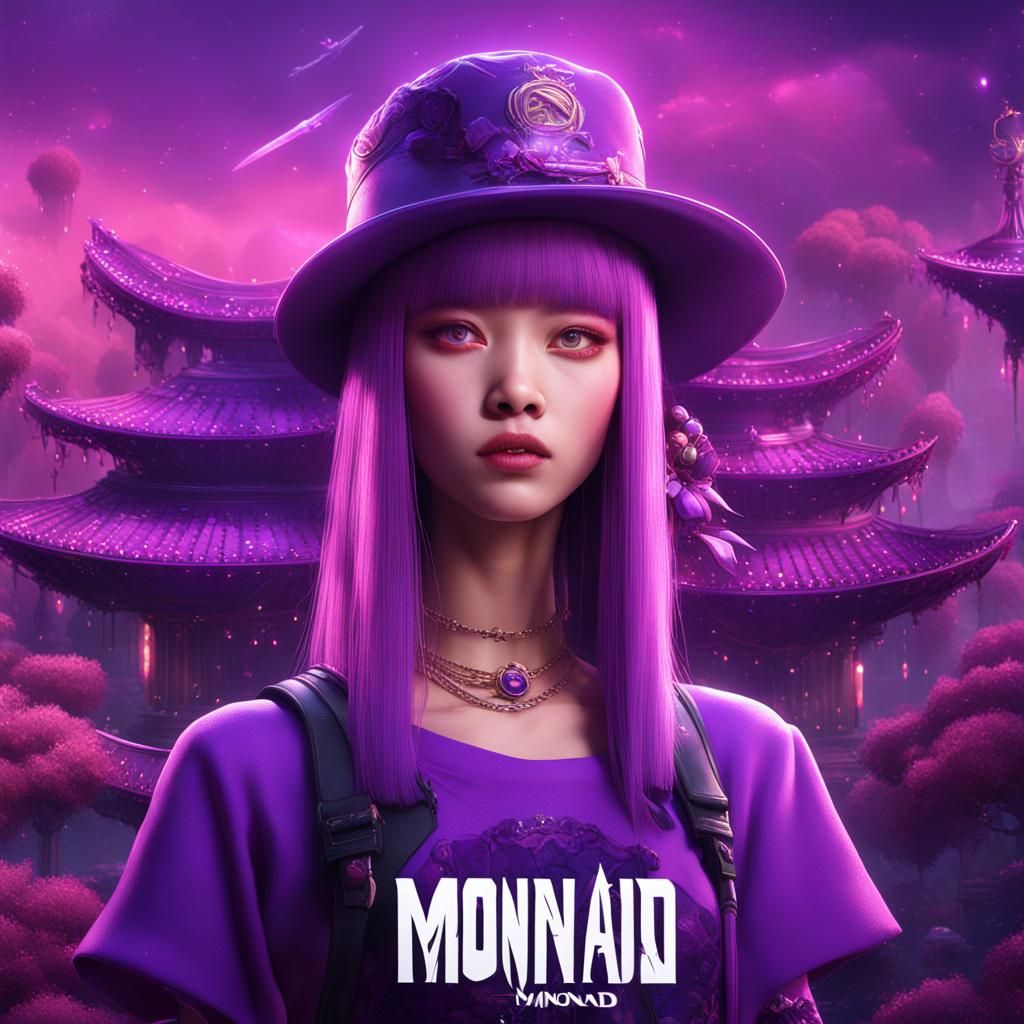 Lisa Blackpink Purple Outfit: Detailed Matte Painting