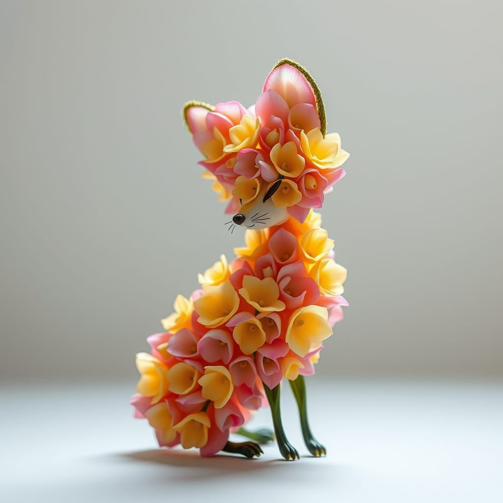 Floral Fox in Whimsical Style