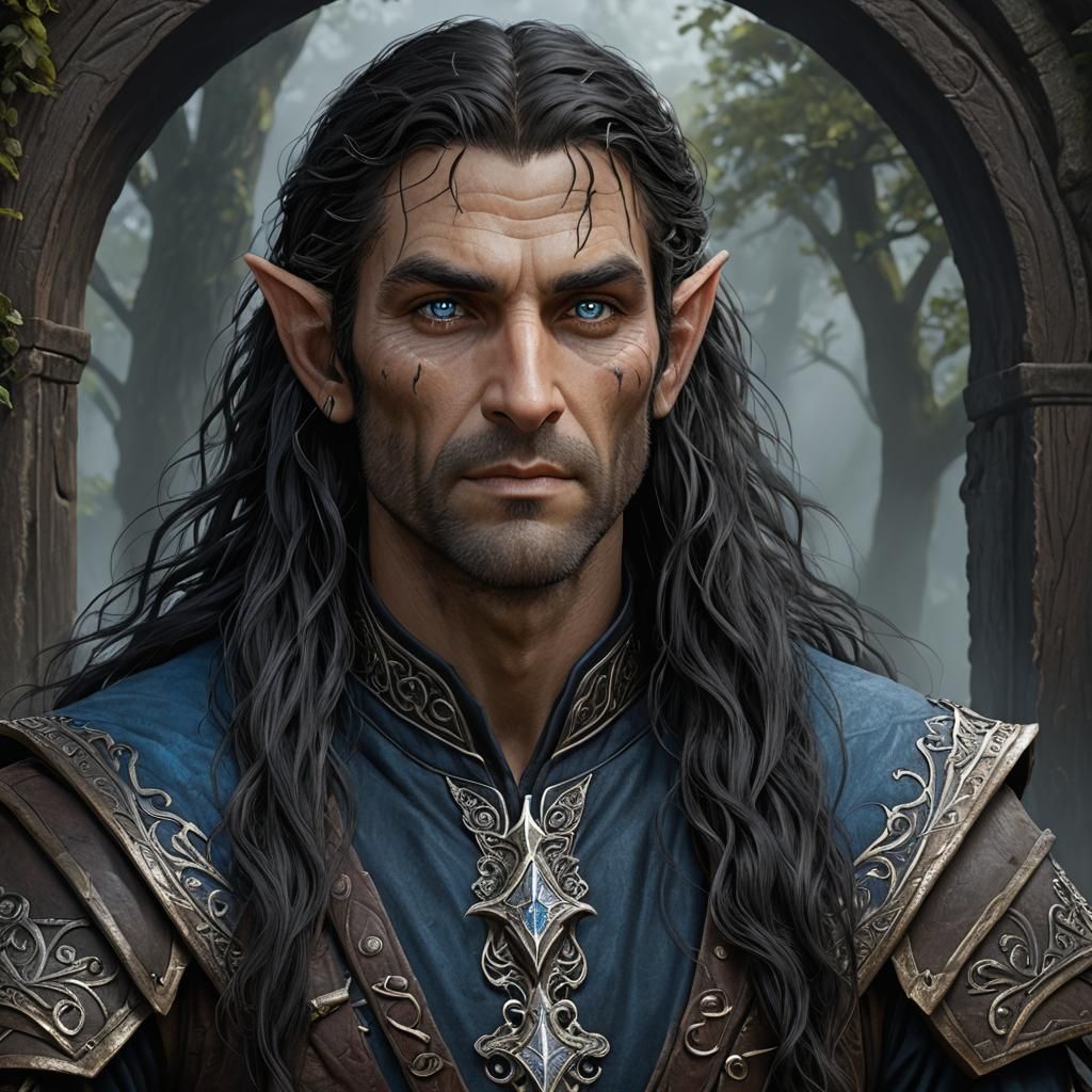 Wood Elf Innkeeper: Detailed Fantasy Art Portrait