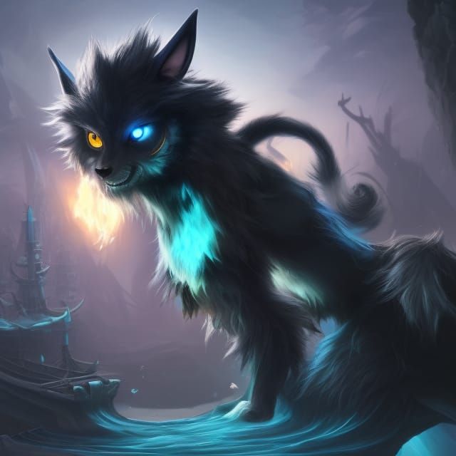 Pirate Umbreon Anthro Character in Detailed Matte Style