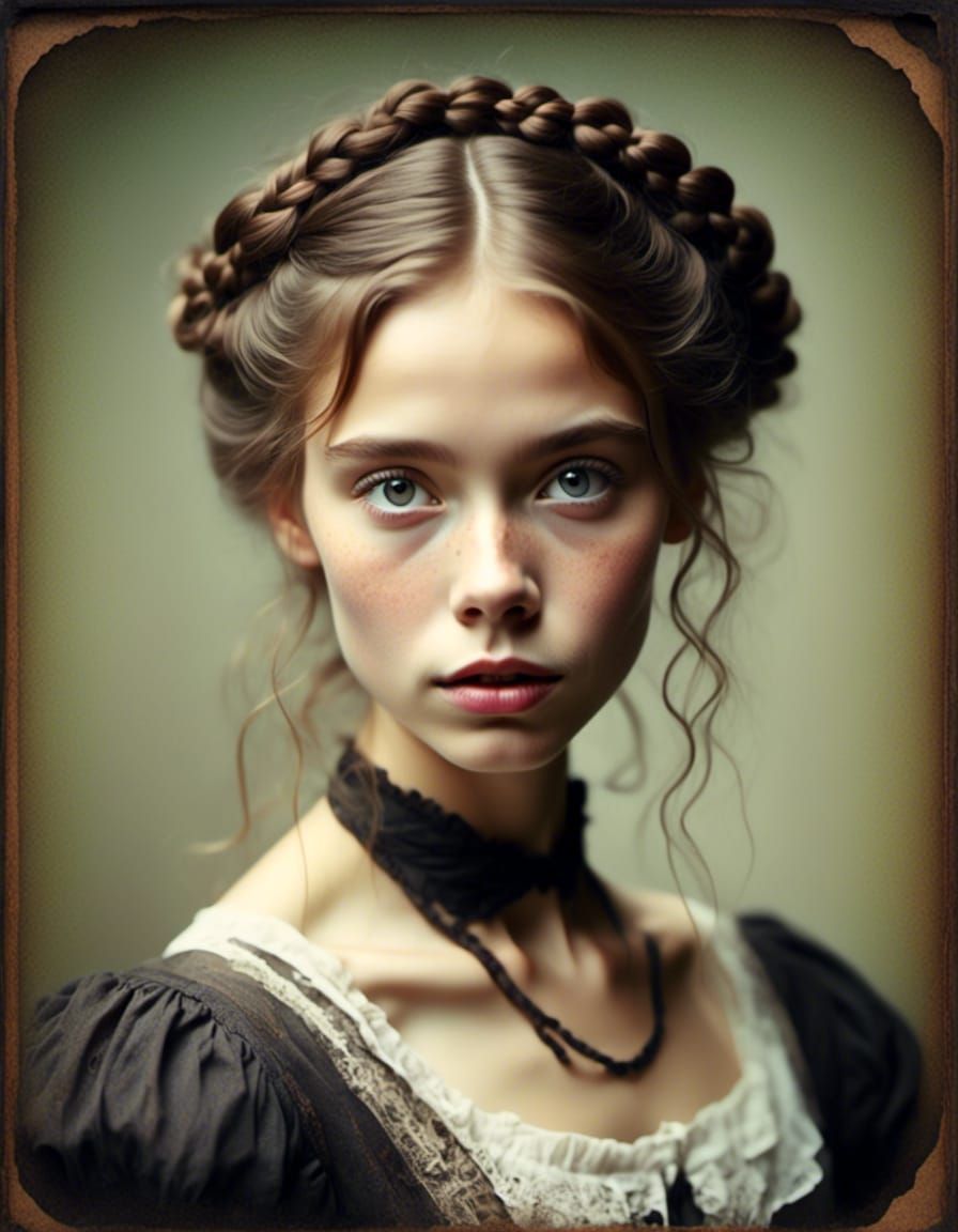 Victorian Beauty with Braided Updo Portrait