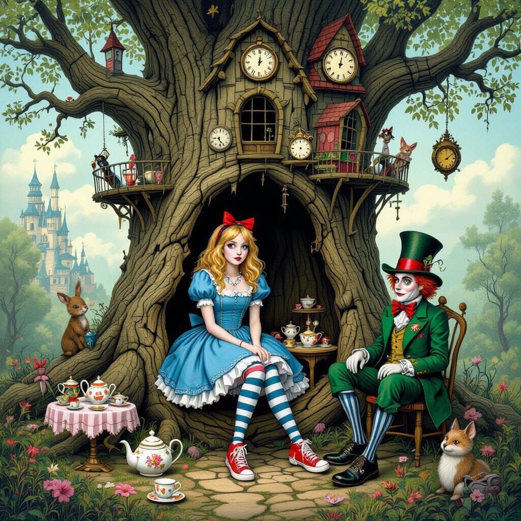 Alice in Wonderland Reimagined in a Surreal Style