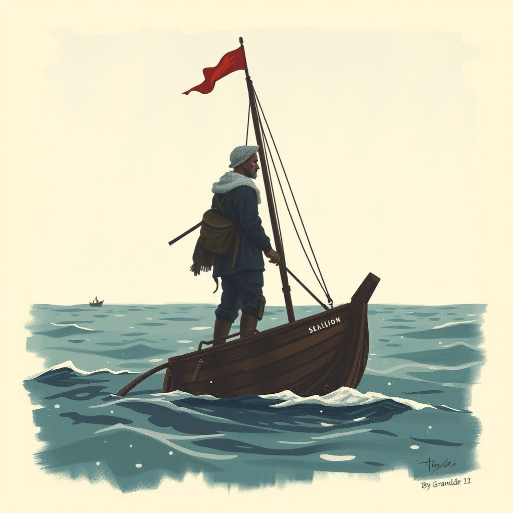 The Lonely Sailor at Sea