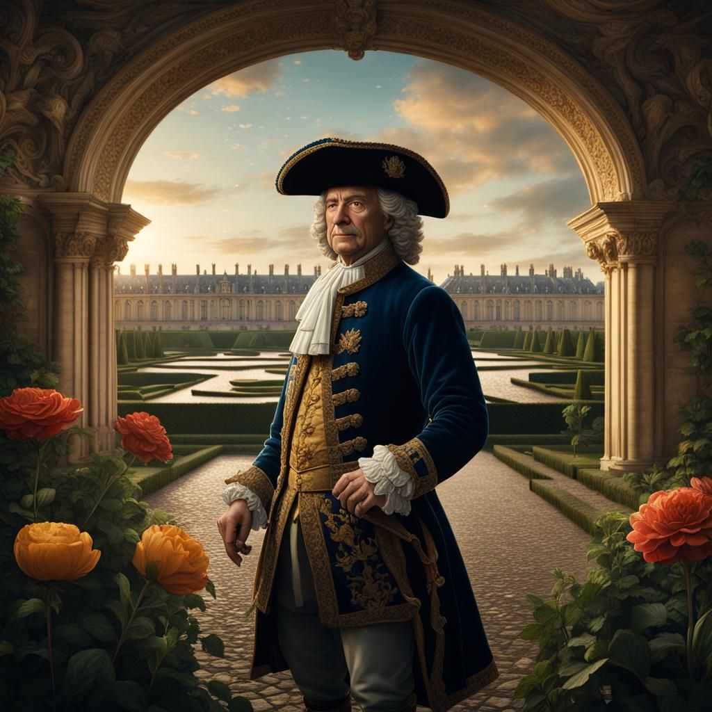 17th Century Portrait of a Gardener with Versailles