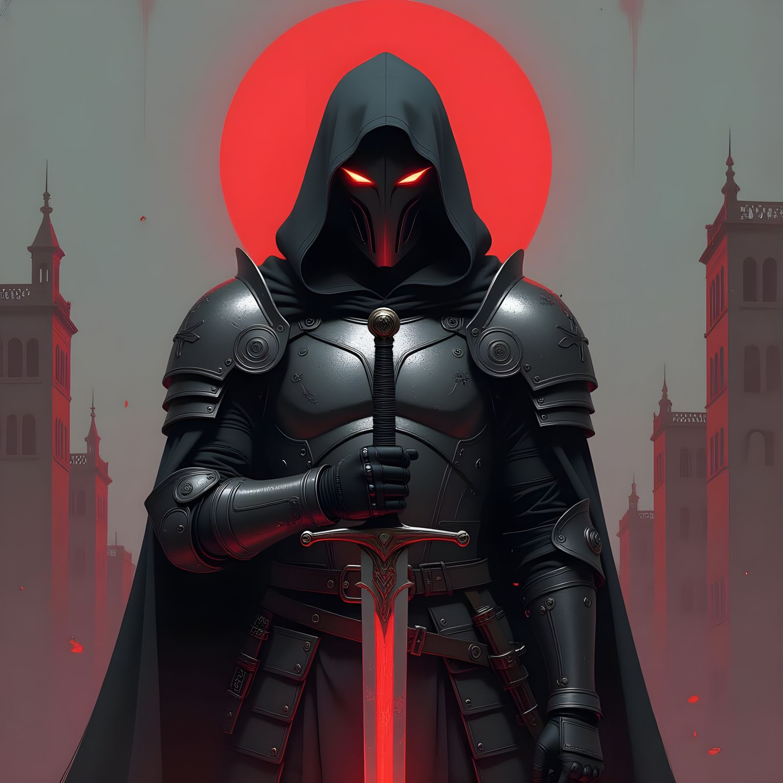 Gothic Cyberpunk Armor in Post-Apocalyptic Setting