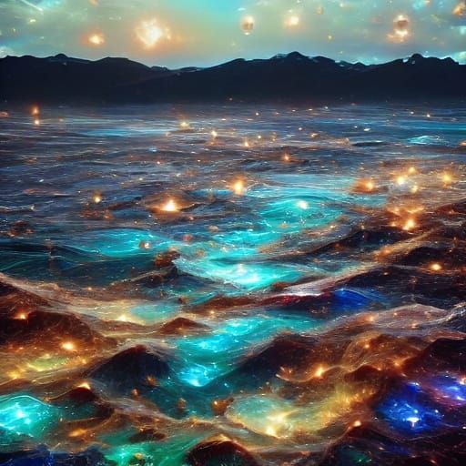 Bioluminescent Water with Realistic Rendering