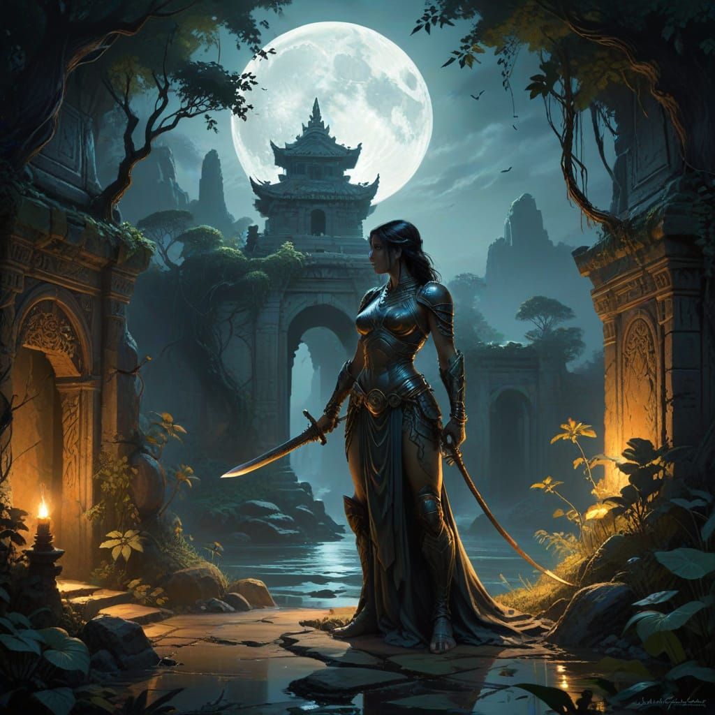 Turtle Warrior Guarding Ancient Temple Entrance