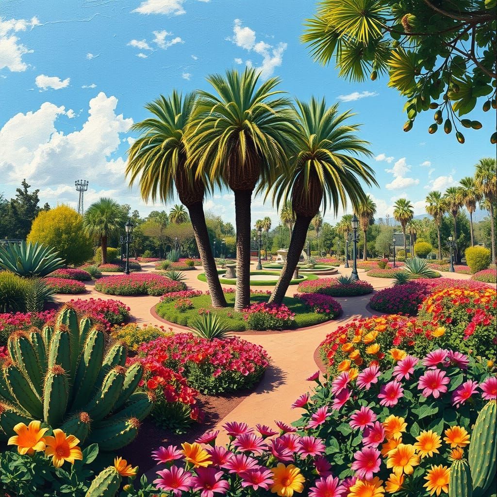 Olmsted's Desert Oasis: A Vibrant Park Amidst Cacti and Bloo...