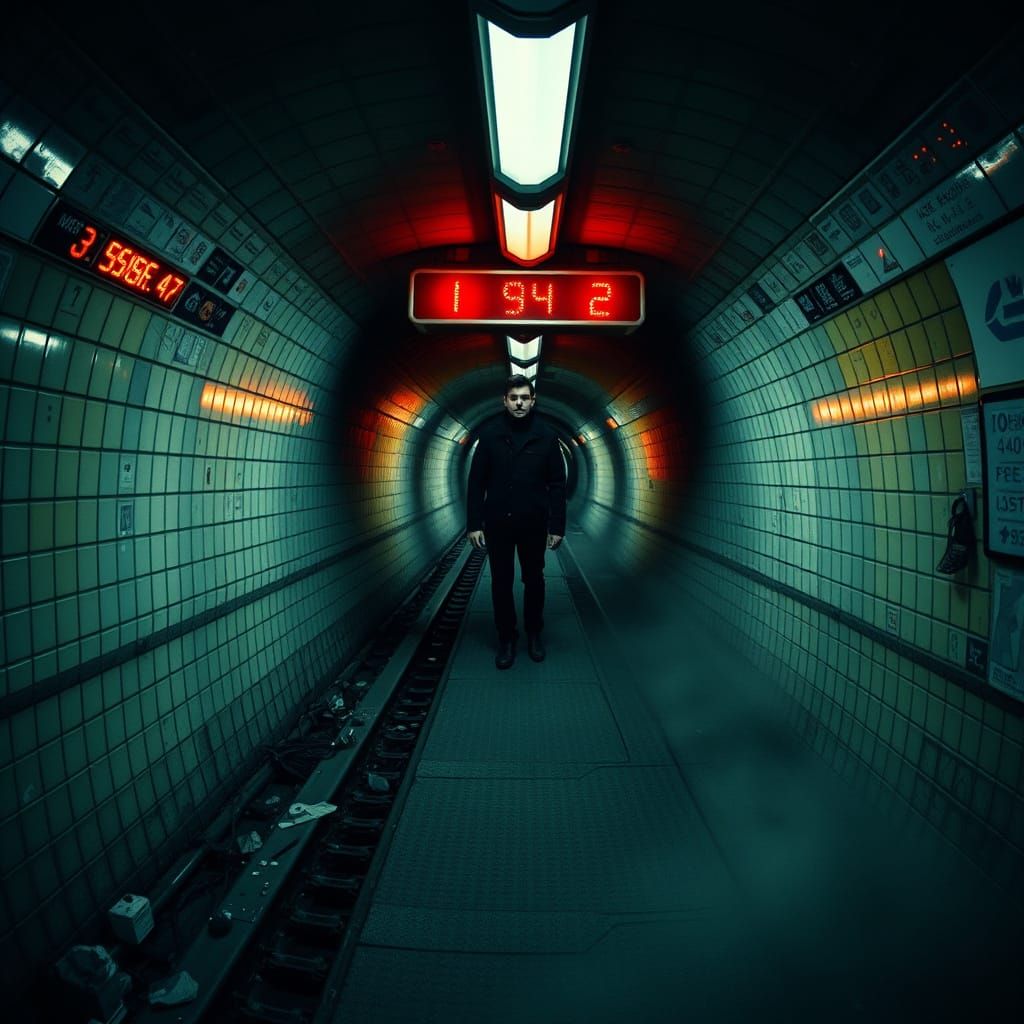 Menacing Presence Lurks in Dark Subway Tunnel