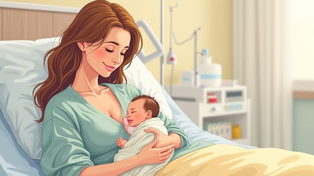 Breastfeeding Benefits After C-Section: Cartoon Illustration